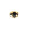 Black Diamond Round Rose Cut 3.00 carat 9kt Gold Ring