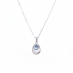Aqua & Diamond  White Gold Necklace