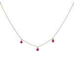 Ruby Rose cut 1.230 carat gold 14kt Chain Necklace