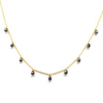 Black Diamond Drop 9kt Gold Necklace