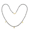Black Diamond  &  Diamond Charms  0.09ct 9kt Yellow Gold Necklace