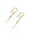 Opal Drop 2.7 carat  & Diamond Bead 1.40 carat 14kt Gold Earring