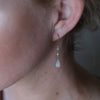Opal Drop 2.7 carat  & Diamond Bead 1.40 carat 14kt Gold Earring