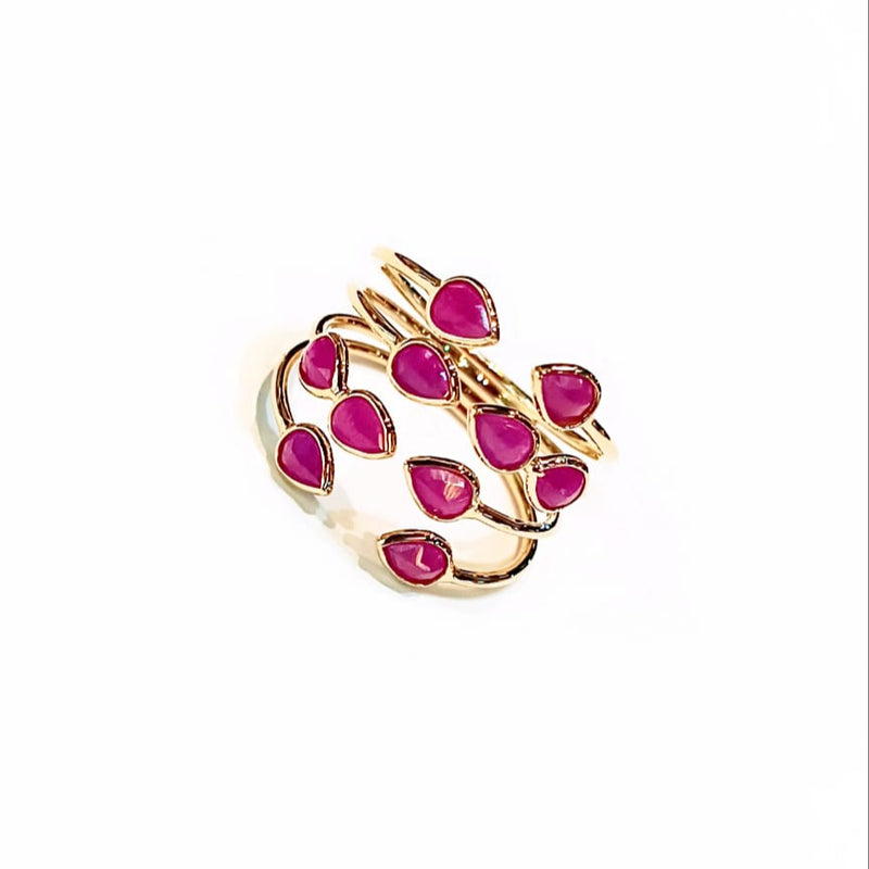 Ruby Rose Cut 2.18ct 14kt Gold Ring
