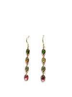 Multi Tourmaline 14kt Yellow Gold Earring