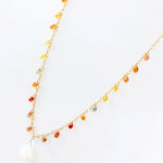 Opal & Sapphire Drop Bead Chain Necklace