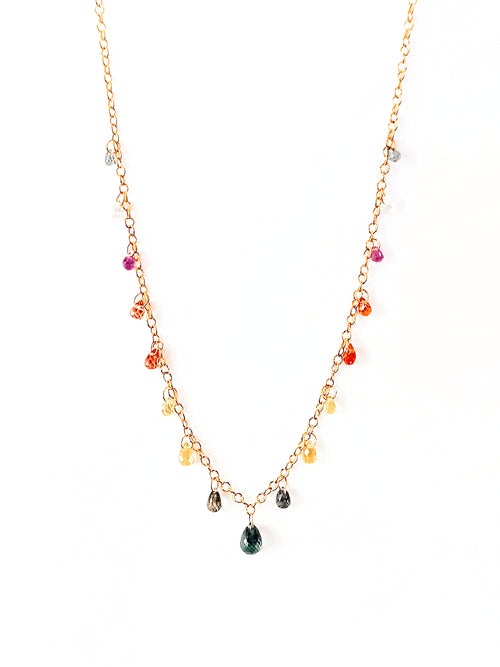 Sapphire Drop Bead Necklace