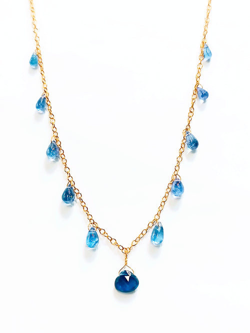 Tanzanite & Kyanite Drop Bead Necklace