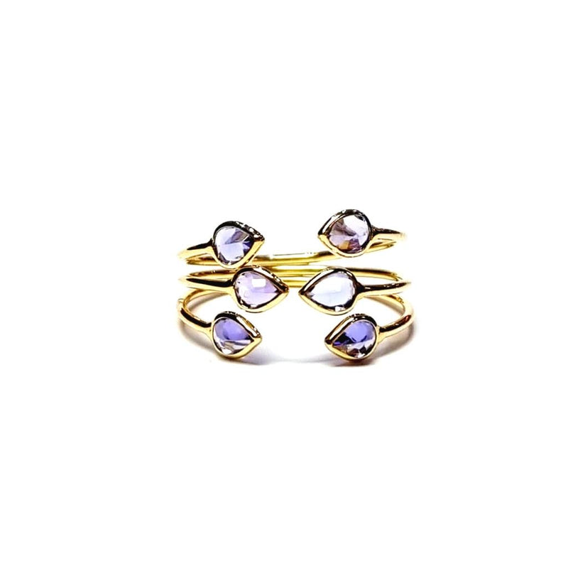0.80 carat 6 Stone Tanzanite 14kt Yellow Gold Ring