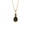 Black Diamond Round Rose Cut  9kt Gold Pendant with Chain