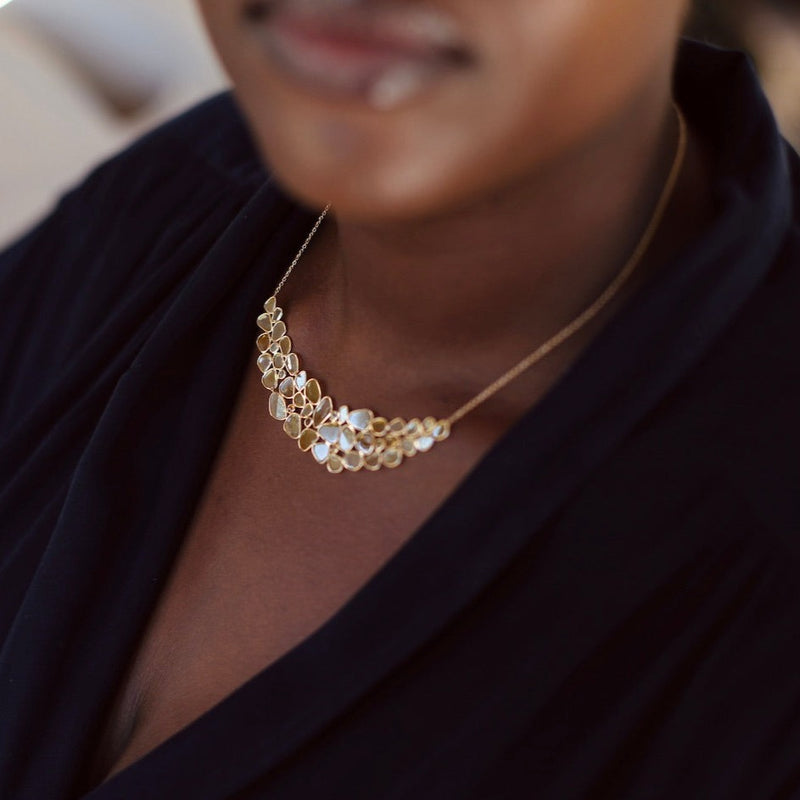 Diamond Polki & Rose Cut  14kt Gold Necklaces