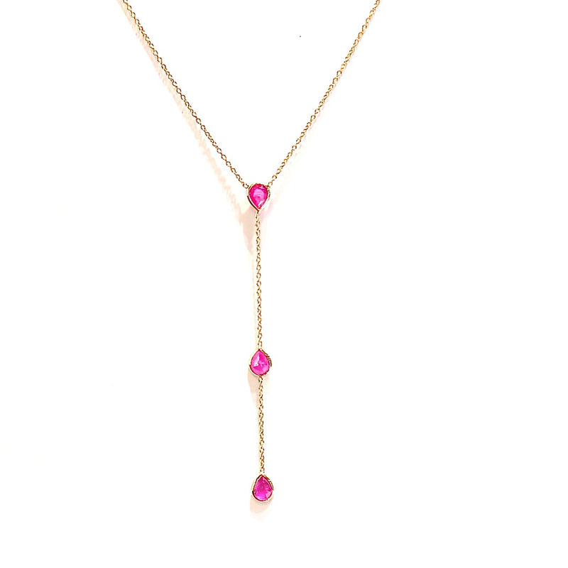Ruby Rose Cut 1.230 carat set in 14kt Gold Necklace