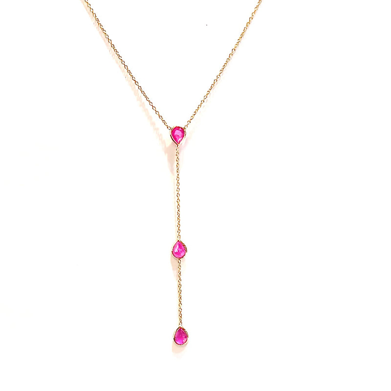 Ruby Rose Cut 1.14 carat set in 14kt Gold Necklace