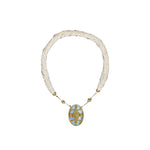 Pearl, Larimar, Diamond & Aquamarine Necklace