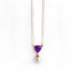 Pearl and Sugilite Gold Necklace
