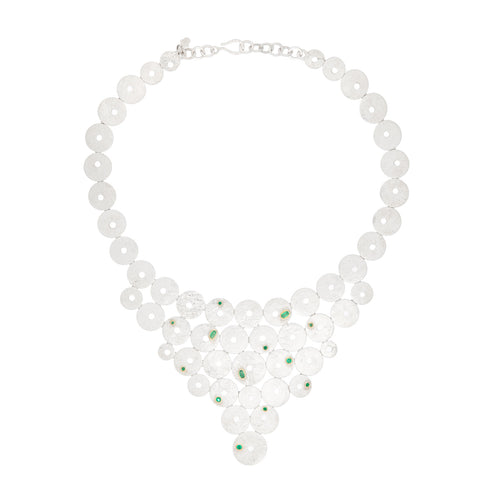 Emerald Silver & Gold Giraffe Necklace