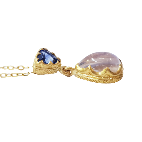 Kyanite & Moonstone Gold Necklace