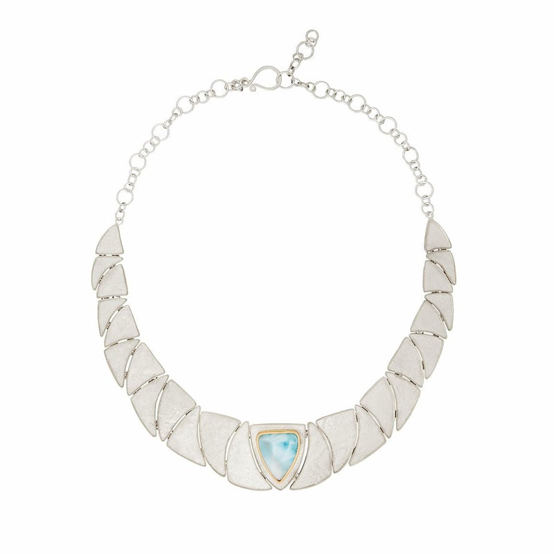Larimar Silver & Gold Necklace