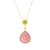 Peridot, Tourmaline & Diamond Gold Necklace