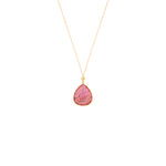 Tourmaline & Diamond  Gold Necklace