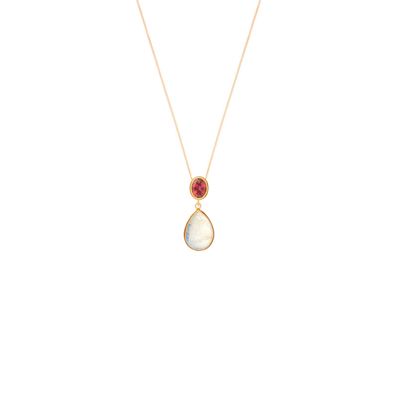 Moonstone & Tourmaline Necklace