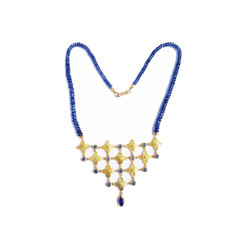 Kyanite & Sapphire Gold Necklace