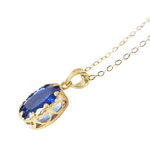 Kyanite Engraved Gold Necklace