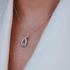 Tanzanite and Diamond Silver Pendent