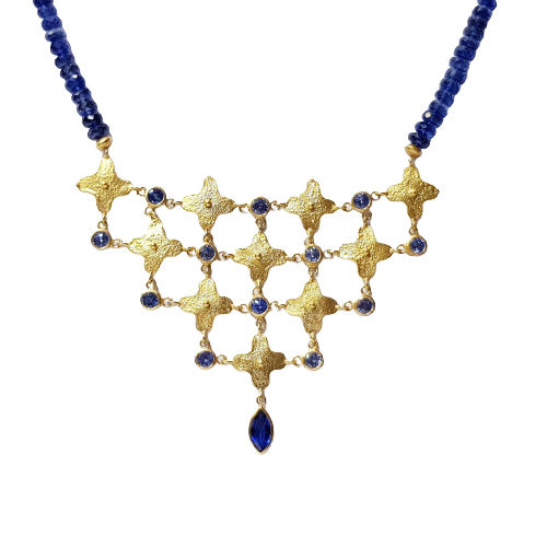 Kyanite & Sapphire Gold Necklace