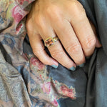 Tourmaline Gold & Silver Ring