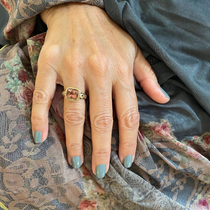 Tourmaline Gold & Silver Ring