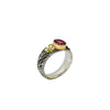 Tourmaline & Diamond Silver Gold Ring