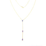Tanzanite Rose Cut 0.36carat Drop Gold 14kt Chain Necklace