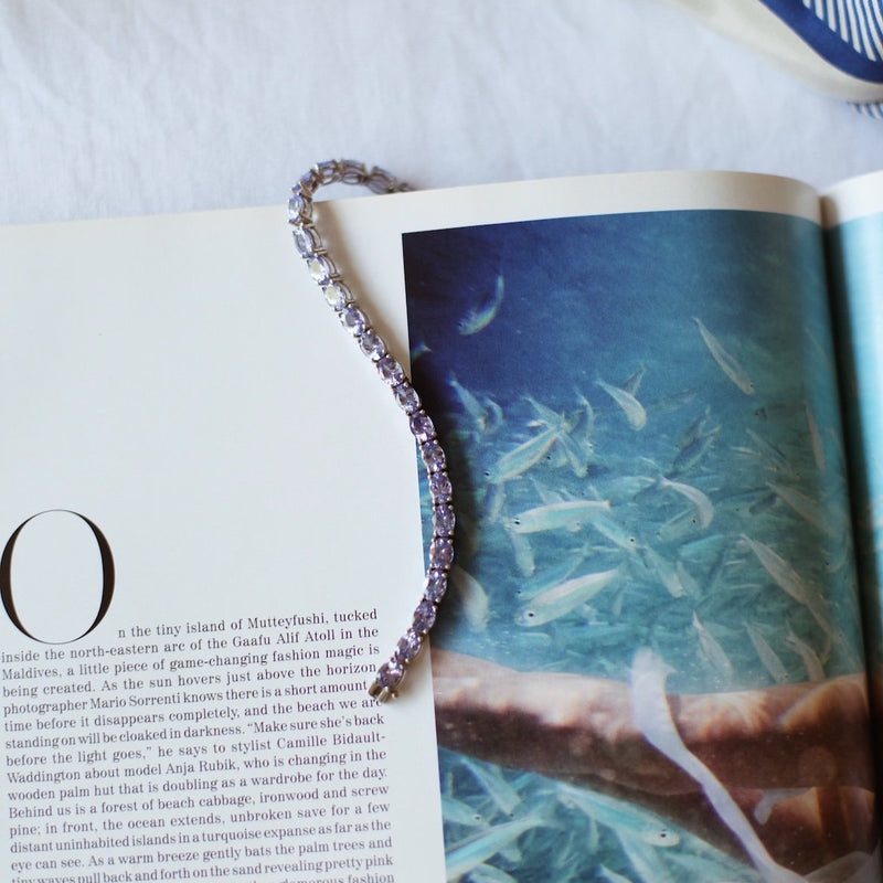 Tanzanite Silver Tennis Bracelet