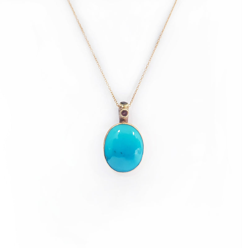 Turquoise Gold & Silver Pendant
