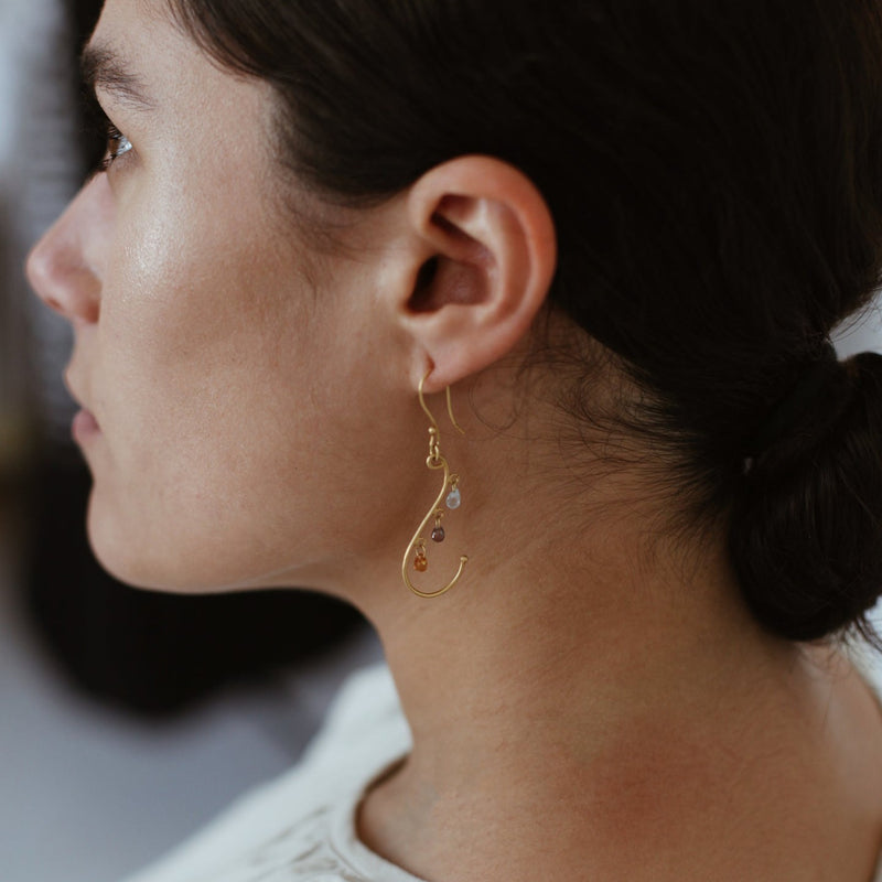 Sapphire Briolette Multi Coloured Drop Earrings