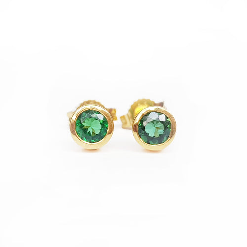 Tsavorite Gold Stud Earrings