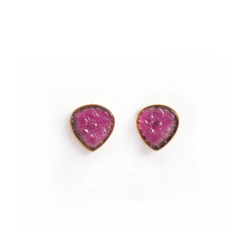 Tourmaline Gold Stud Earrings