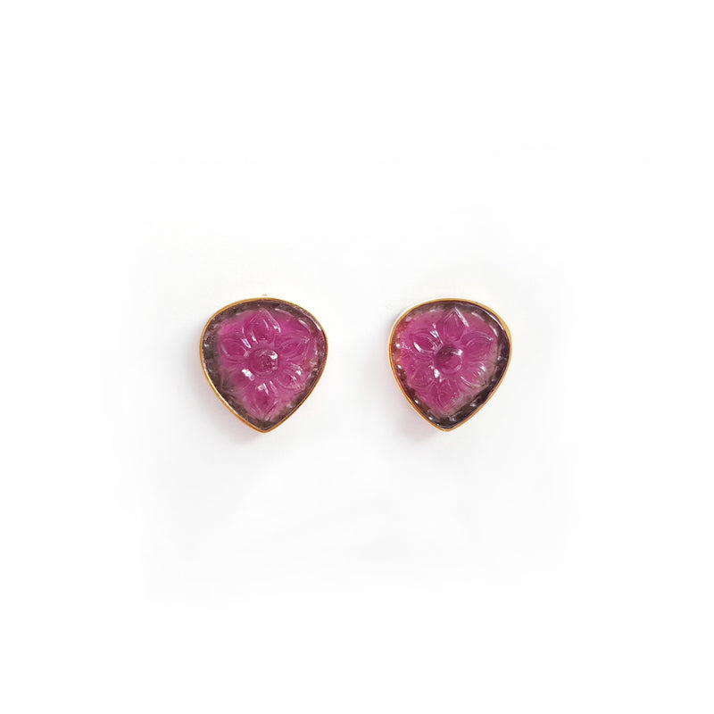 Tourmaline Gold Stud Earrings