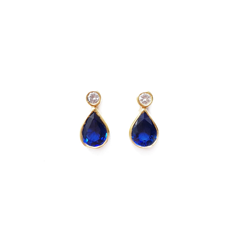 Sapphire & Diamond Stud Earrings