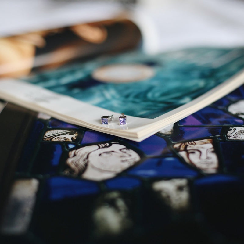 Tanzanite White Gold Stud Earrings