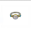 Pearl Turquoise Silver & Gold Ring