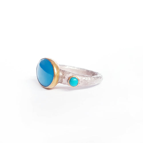 Turquoise  Gold & Silver Ring