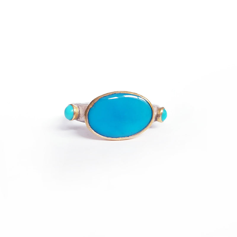 Turquoise  Gold & Silver Ring