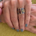 Tourmaline Hamsa Gold & Silver Ring