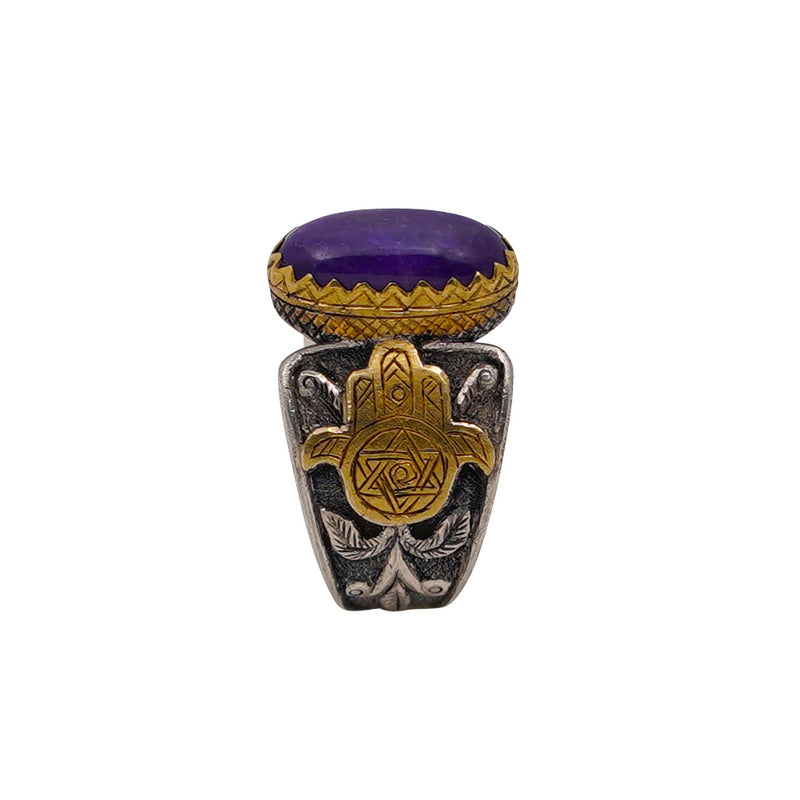 Sugilite Hamsa Ring
