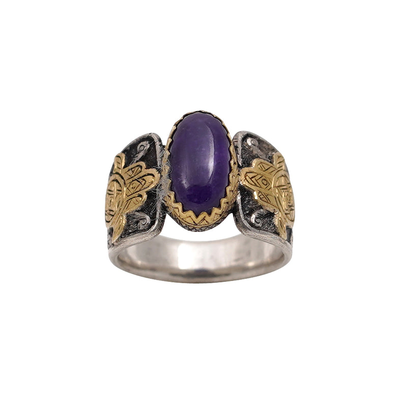 Sugilite Hamsa Ring
