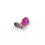 Ruby & Tsavorite Silver &  Gold Ring