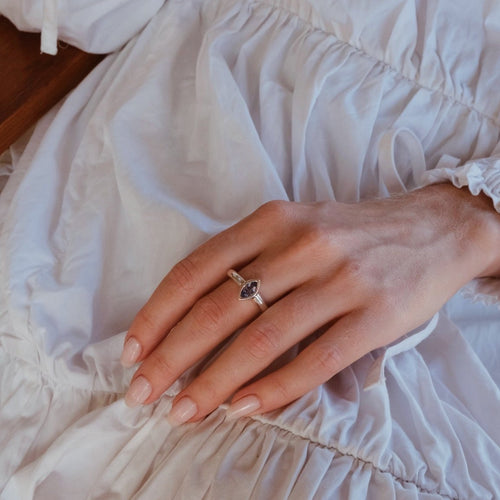 Tanzanite Marquis Silver Ring