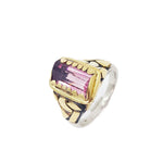 Tourmaline Silver & Gold Giraffe Ring